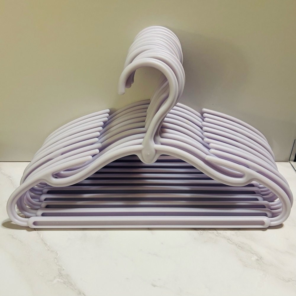 Lot of 10 Baby/Toddler Clothes Hangers in Lavender